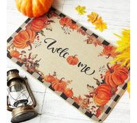 3D Yellow Autumn Retro Easy-to-Clean Crystal Floor Mat Anti-Slip Water-Absorbent Entrance Door Mat Indoor Decoration-40x60cm