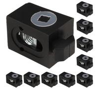 3D24, 10 blocs Uniblock 18 CS, rainure 8, type B, plastique PA renforcé de | noir ; 25 x 18,5 x 18,5 mm ; dimensions de la grille : 30 mm ; vissable ; dimension du pont du profil 2,2 mm ; poids 90 g