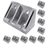 3D24, Lot de 10 connecteurs coudés à 45°, 90 x 45 x 45 mm, aluminium moulé | Couleur aluminium ; 90 x 45 x 45 mm ; rainure 10 ; type B ; dimensions de la grille 90/45 ; vissable pour vis M12 ; poids