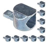 3D24, Lot de 10 connecteurs uni, D15,7 x 12,5, zinc moulé sous pression | D 15,7 x 12,5 mm - Rainure 6 - Type I / B - Dimensions de la grille : 30 mm - Poids : 100 g