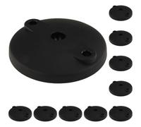 3D24, Lot de 10 plaques de pied, 100 mm, plastique PA renforcé par billes | 100 mm ; type I / B ; avec trous de vissage ouverts ; nivellement ; plage de rotation 20° ; pour boule 15 ; capacité de