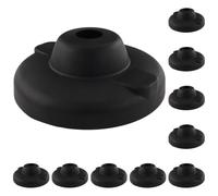 3D24, Lot de 10 plaques de pied, 125 mm, plastique PA renforcé par billes | 125 mm ; type I / B ; avec trous de vissage fermés ; nivellement ; plage de pivotement 20° ; pour boule 22 ; capacité de