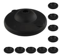 3D24, Lot de 10 plaques de pied, 175 mm, plastique PA renforcé par billes | 175 mm ; type I / B ; avec trous de vissage fermés ; nivellement ; plage de pivotement 20° ; pour boule 22 ; capacité de