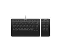3Dconnexion Keyboard Pro with Numpad clavier Bureau USB + RF Wireless + Bluetooth AZERTY Français Noir