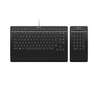 3Dconnexion Keyboard Pro with Numpad clavier Bureau USB + RF Wireless + Bluetooth AZERTY Français Noir