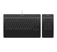 3Dconnexion Keyboard Pro with Numpad clavier Bureau USB + RF Wireless + Bluetooth QWERTY Anglais Noir