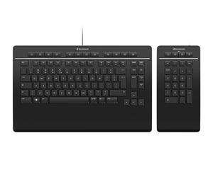 3Dconnexion Keyboard Pro with Numpad clavier Bureau USB + RF Wireless + Bluetooth QWERTY Anglais Noir