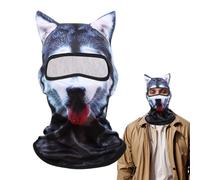 3dd Cagoule de ski pour chat - Masque de protection solaire avec oreilles pour festivals de musique - Masques d'animaux pour adultes - Protection solaire - Coupe-vent et anti-poussière - Pour la pêche