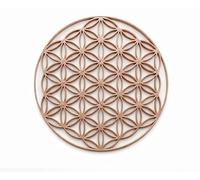 3defrance Lot de 2 Fleurs de Vie 14 cm en Filament Bois Biosourcé - Impression 3D Professionnelle - Décoration Géométrie Sacrée - Petite Entreprise Française - Support Décoratif et Symbolique