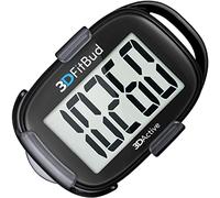 3DFitBud Compteur De Pas Simple Podomètre de Marche 3D de 3DActive avec Clip Et Cordon Moniteur De Pas Précis Grand Écran Facile Utiliser pour Enfants Hommes Femmes Adultes Seniors A420S - Noir