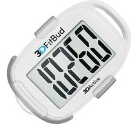 3DFitBud Compteur De Pas Simple Podomètre de Marche 3D de 3DActive avec Clip Et Cordon Moniteur De Pas Précis Grand Écran Facile Utiliser pour Enfants Hommes Femmes Adultes Seniors A420S - Blanc