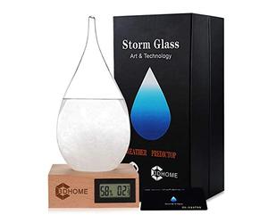 3DHOME Storm Glass Water Drop Shaped Crystal Ball Décoration de Noël Tempête Météo Précédent Station météo Mode Creative Bureau et Décoration de la Maison (XX-L)