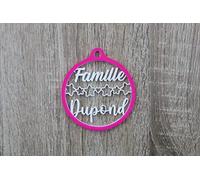 3DKOUPE - Boule de Noël personnalisée Famille - Personnalisable avec Texte - Couleur au Choix - Conçu et fabriqué en France