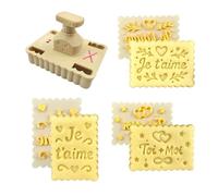 3DKOUPE - Emporte-pièce sur le thème de l'amour - Système à poussoir et 3 designs - Fabriqué en France