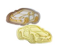 3DKOUPE - Emporte-pièces à poussoir sur le thème des voitures - Sportive, Rallye, Coccinelle, Berline - Pâtisserie créative enfants - Fabriqué en France (Voiture de sport)