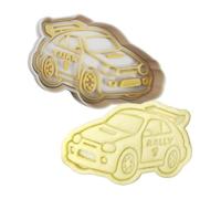 3DKOUPE - Emporte-pièces à poussoir sur le thème des voitures - Sportive, Rallye, Coccinelle, Berline - Pâtisserie créative enfants - Fabriqué en France (Voiture de rallye)
