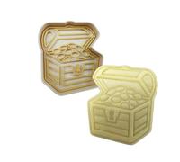 3DKOUPE - Emporte-pièces avec poussoir - Univers médiéval - 9 designs : Chateau, chevalier, dragon, épée, trésor, princesse, bouclier, magicien, tonneau - Fabriqué en France (Trésor)
