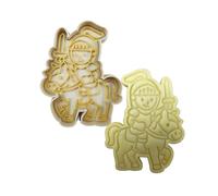 3DKOUPE - Emporte-pièces avec poussoir - Univers médiéval - 9 designs : Chateau, chevalier, dragon, épée, trésor, princesse, bouclier, magicien, tonneau - Fabriqué en France (Chevalier)