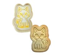 3DKOUPE - Emporte-pièces Halloween avec poussoir - Vampire, Sorcière, Chat noir, Maison hantée - Biscuits faciles pour enfants - Fabriqué en France (Chat)