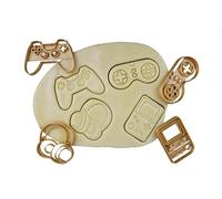 3DKOUPE - Emporte-pièces Jeu Vidéo - Lot de 4 - Manette, Manette rétro, Casque audio, Console portable rétro - Couleur au choix - Conçu et fabriqué en Europe