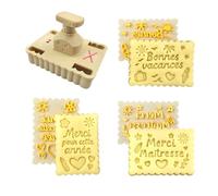 3DKOUPE - Emporte-pièces thème Maîtresse et fin d'année scolaire - Système à poussoir et 3 designs - Fabriqué en France