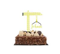 3DKOUPE - Grue de chantier personnalisée : Cake Topper pour anniversaire d'enfant ou décoration 2