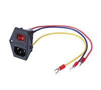 3Dman 15A 250V Rocker Switch On/Off Power Socket Inlet Module Plug 10A Fuse Switch with 3Pcs 18 AWG Wiring 3 Pin IEC320 C14