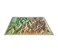 3DMAP - Pack Carte 3D La Savoie + Cadre 43x63 cm - Carte 3D