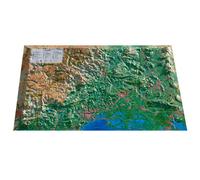 3DMAP - Pack Carte 3D Le Gard + Cadre 43x63 cm - Carte 3D