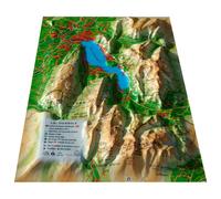 3DMAP - Pack Carte 3D Le Lac D'annecy + Cadre petit format 29,5 cm x 19,5 - Carte 3D