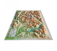 3DMAP - Pack Carte 3D Le Massif Des Ecrins + Cadre 43x63 cm - Carte 3D