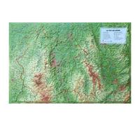 3DMAP - Pack Carte 3D Le Puy De Dôme + Cadre 43x63 cm - Carte 3D
