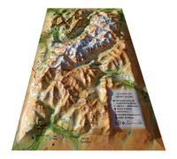 3DMAP - Pack Carte 3D Le Tour Du Mont-Blanc + Cadre petit format 29,5 cm x 19,5 - Carte 3D