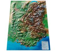 3DMAP - Pack Carte 3D Les Alpes Françaises Et Ses Massifs Alpins + Cadre 43x63 cm - Carte 3D