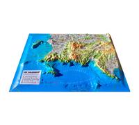 3DMAP - Pack Carte 3D Les Calanques (Marseille-Cassis-La Ciotat) + Cadre petit format 29,5 cm x 19,5 - Carte 3D