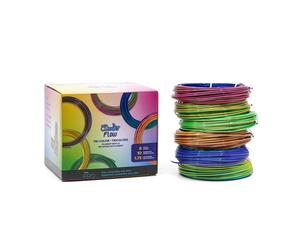 3Doodler FLOW-TRIFILLS : Pack 6 Bobines PLA 1.75mm, 260g (Noir, Bleu, Cuivre, Or, Vert, Rouge), Compatibilité 3Doodler Flow, Longueur 10m par Bobine