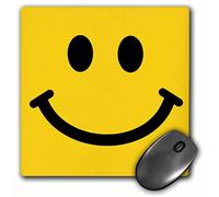3drose 8 x 8 x 0,25 Smiley Jaune visage carré Happy souriant Dessin animé mignon Smile 60s Sixties Jolly sympathique lumineux Mouse Pad (MP 113092 1)