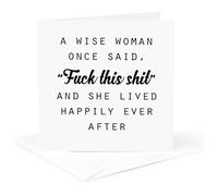 3drose A Wise Woman une fois Said Fuck This Shit et elle lived happily ever after - carte de vœux, 15,2 x 15,2 cm, Single (GC 235519 5)