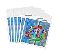 3drose Back to School pour enfants - Cartes de vœux, 15,2 x 15,2 cm, Lot de 6 (GC 236805 _ 1)