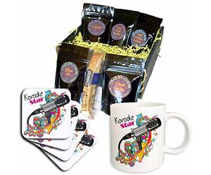 3dRose cgb_115368_1 Karaoké Star Singer Mondern Colorful Pop Art Vector Mic Microphone-Café Panier Cadeau, Multicolore