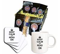 3dRose cgb_157761_1 Keep Calm Carry on Reading Hobby Job-Reader Panier cadeau humoristique pour café, multicolore