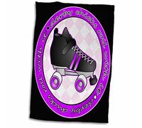 3dRose Derby Poussins Rouleau avec Il Violet à roulettes Noir Serviette, Blanc, 15 x 55,9 cm