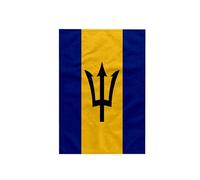 3dRose Drapeau de la Barbade, Bleu des Caraïbes, Jaune doré et Trident, Drapeau du Monde de l'île de la Barbade, Polyester/Coton, Multicolore, 38,1 x 55,9 cm