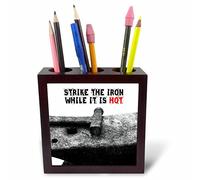 3dRose Fait Enclume Lourd et Marteau frappent Le Fer Pendant qu'il est Chaud - Porte-Stylo pour carrelage, 12,7 cm (Ph_271894_1), Bois, 5 Inches