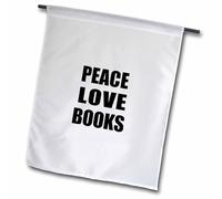 3dRose FL_184847_1 Peace Love and Books-Things That Make Me Happy-Fun Drapeau de Jardin Humoristique Blanc 30,5 x 45,7 cm