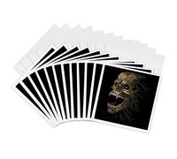 3dRose Gc_280164_2 Lot de 12 cartes de vœux Motif crâne de vampire avec yeux brûlants dans le noir 15,2 x 15,2 cm