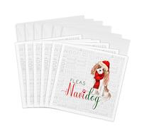 3dRose Gc_299895_1 Lot de 6 cartes de vœux Motif Cavalier King Charles Spaniel dans un bonnet de Père Noël 15,2 x 15,2 cm