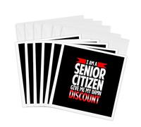 3dRose Gc_306646_1 Lot de 6 cartes de vœux avec citations humoristiques « I'm a Senior Citizen Give me my Damn Discount » 15,2 x 15,2 cm