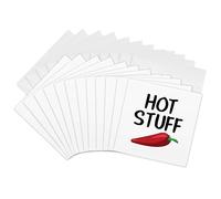 3dRose Gc_325067_2 Lot de 12 cartes de vœux Hot stuff avec poivre rouge Inscription noire sur fond blanc 15,2 x 15,2 cm
