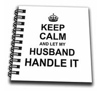 3drose Keep Calm and Let My Husband Poignée IT, Funny Superhero Maris ; cadeau Mini bloc-notes, Multicolore, 4 x 10,2 cm